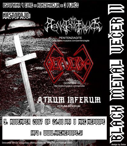 Black Metal Večer 2 (Penitenziagite, Gonoba, Atrum Inferum)