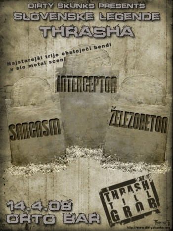 Interceptor, Sarcasm, Železobeton; sledi metal večer z DJ Židom