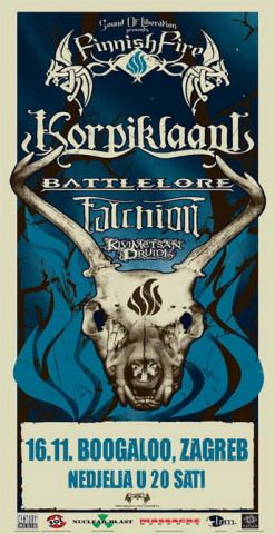 Korpiklaani, Batlelore, Falchion, Kivimestan Druidi
