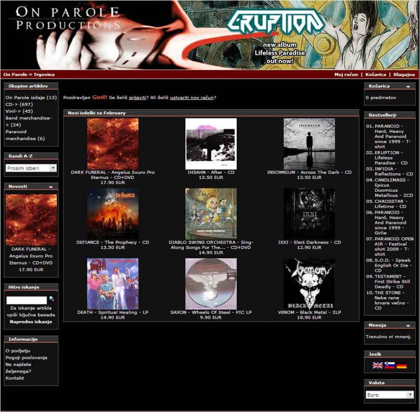 Novo v trgovini On Parole Productions