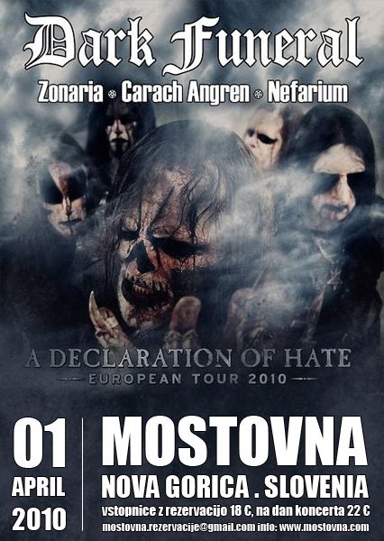 Dark Funeral, Zonaria, Carach Angren, Nefarium