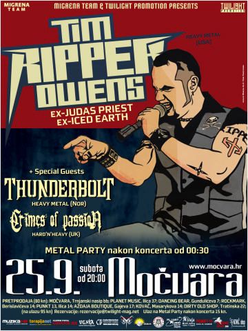 Tim "Ripper" Owens, Thunderbolt, Crimes Of Passion
