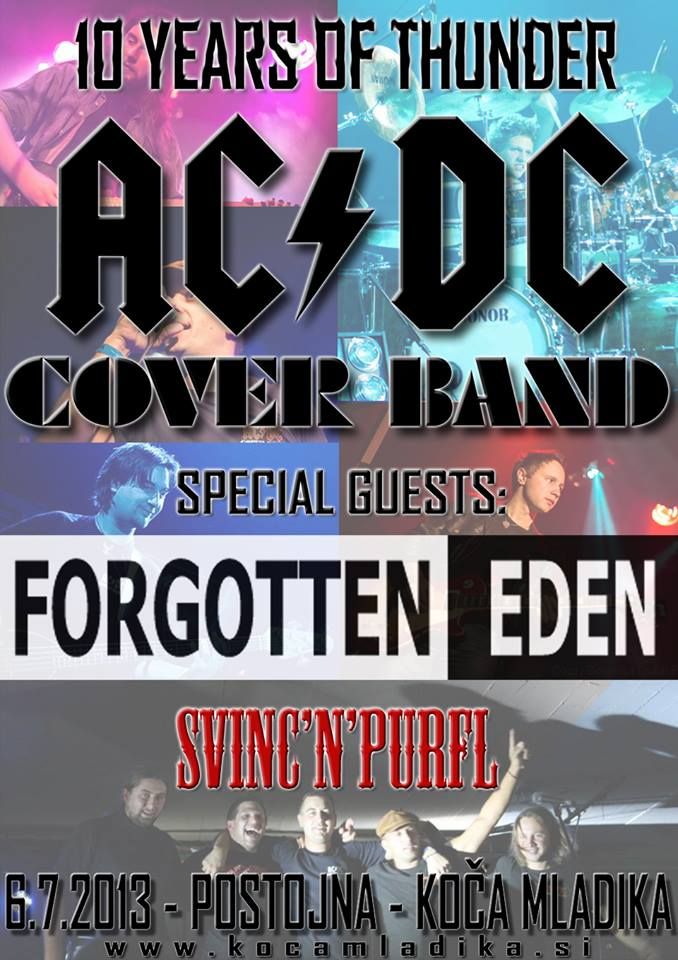 AC/DC Cover Band, Forgotten Eden, Svinc'N'Purfl