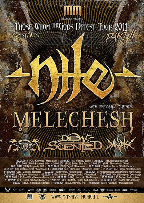 Nile, Melechesh, Dew-Scented, Zonaria, Darkrise
