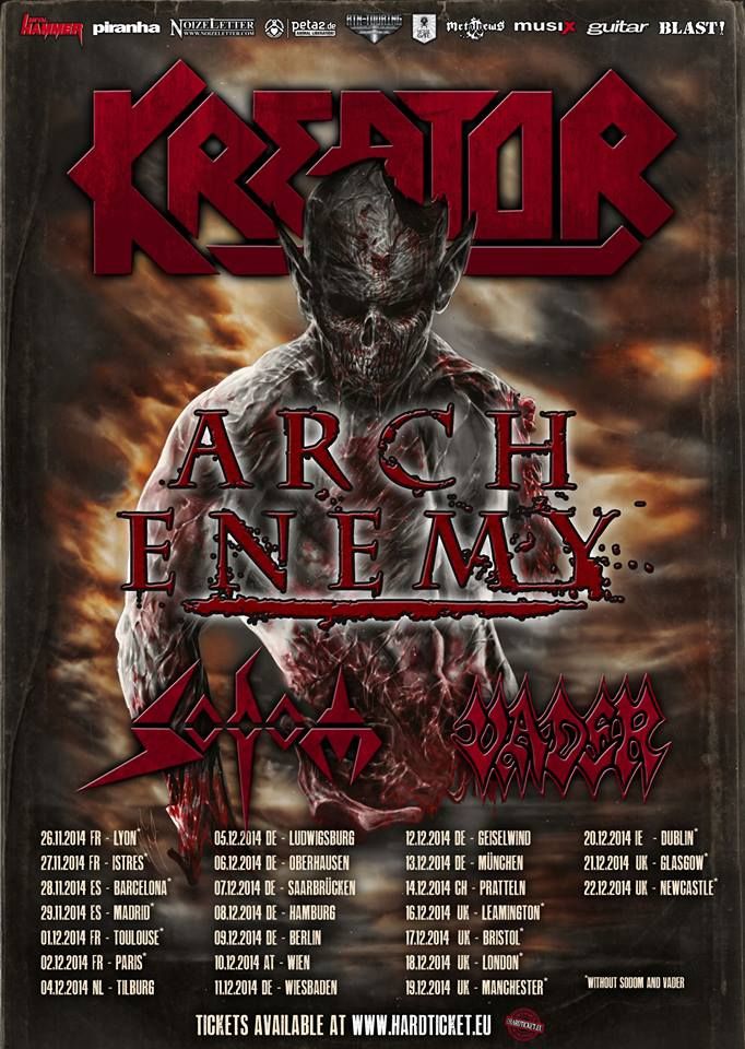Kreator, Arch Enemy, Sodom, Vader