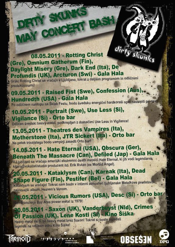 Majska koncertna ponudba Dirty Skunks
