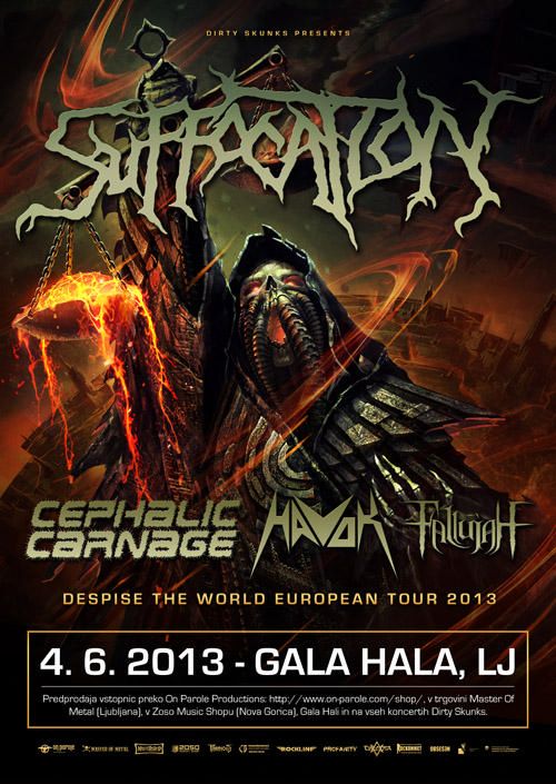 Suffocation, Cephalic Carnage, Havok, Fallujah