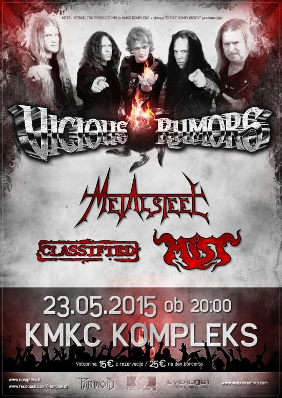 Znane vse tri predskupine Vicious Rumors