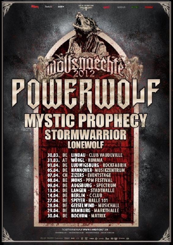 Powerwolf, Mystic Prophecy, Stormwarrior, Lonewolf