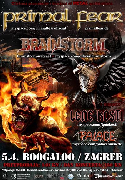 Primal Fear, Brainstorm, Lene Kosti, Palace