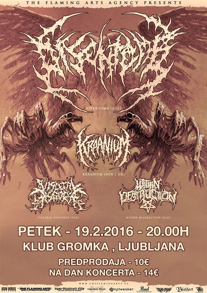 Disentomb, Visceral Disgorge, Kraanium, Within Destruction