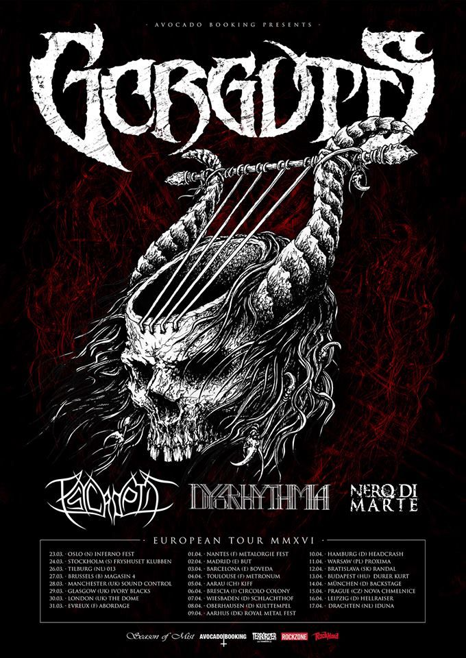 Gorguts, Psycroptic, Dysrhythmia, Nero Di Marte