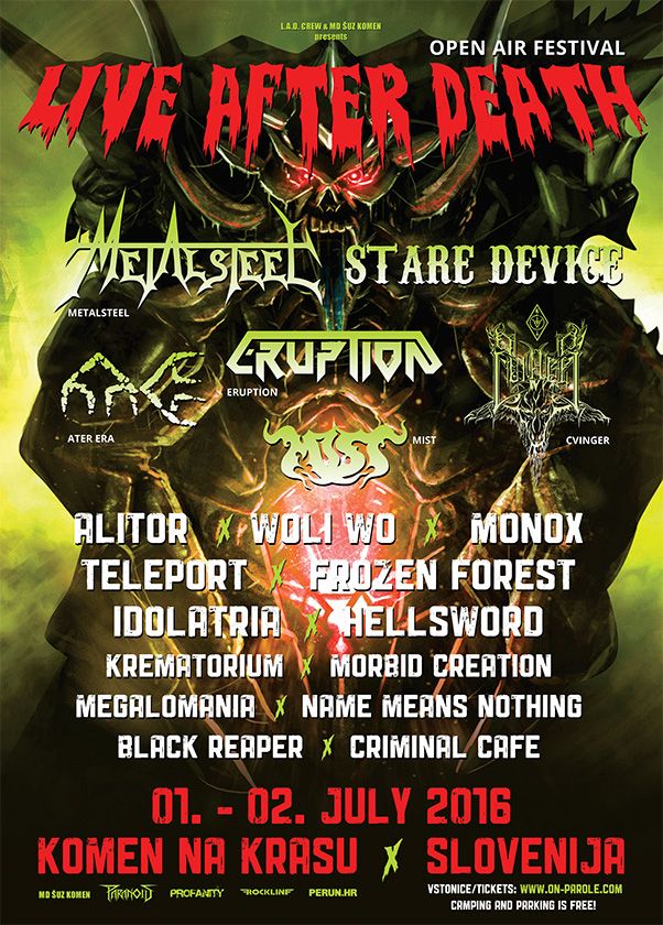 Znana je časovnica za letošnji festival Live After Death
