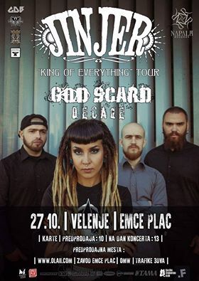 Znana je časovnica današnjega koncerta Jinjer, God Scard in Decage