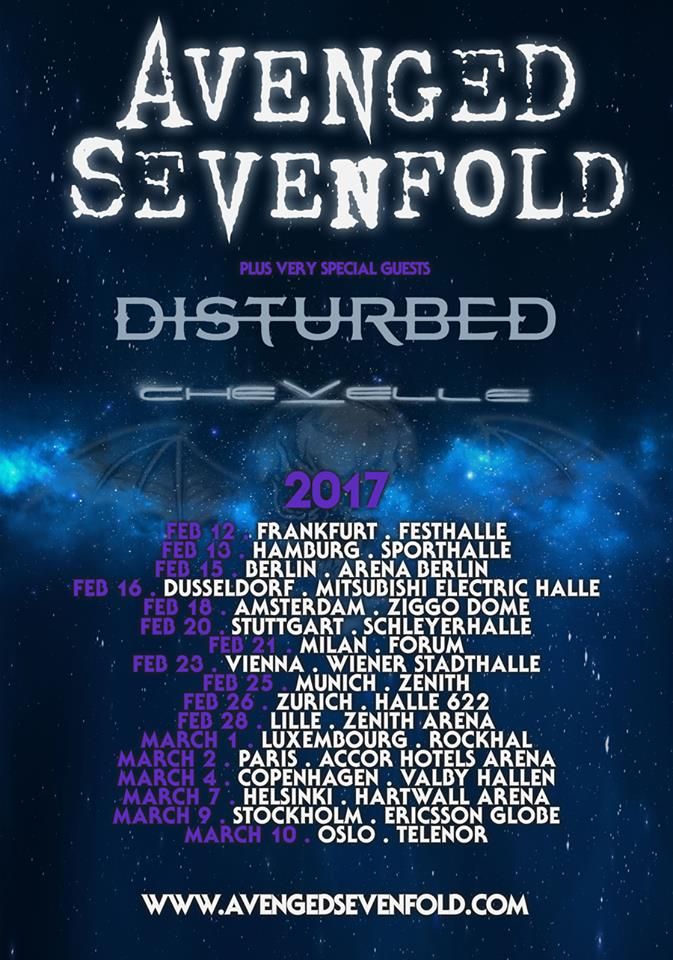 Avenged Sevenfold, Disturbed, Chevelle