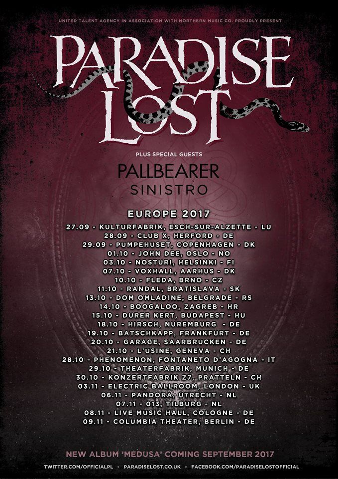 Paradise Lost, Pallbearer, Sinistro