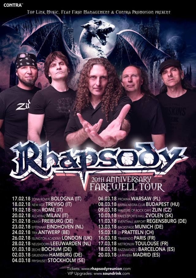 Rhapsody napovedujejo poslovilno turnejo