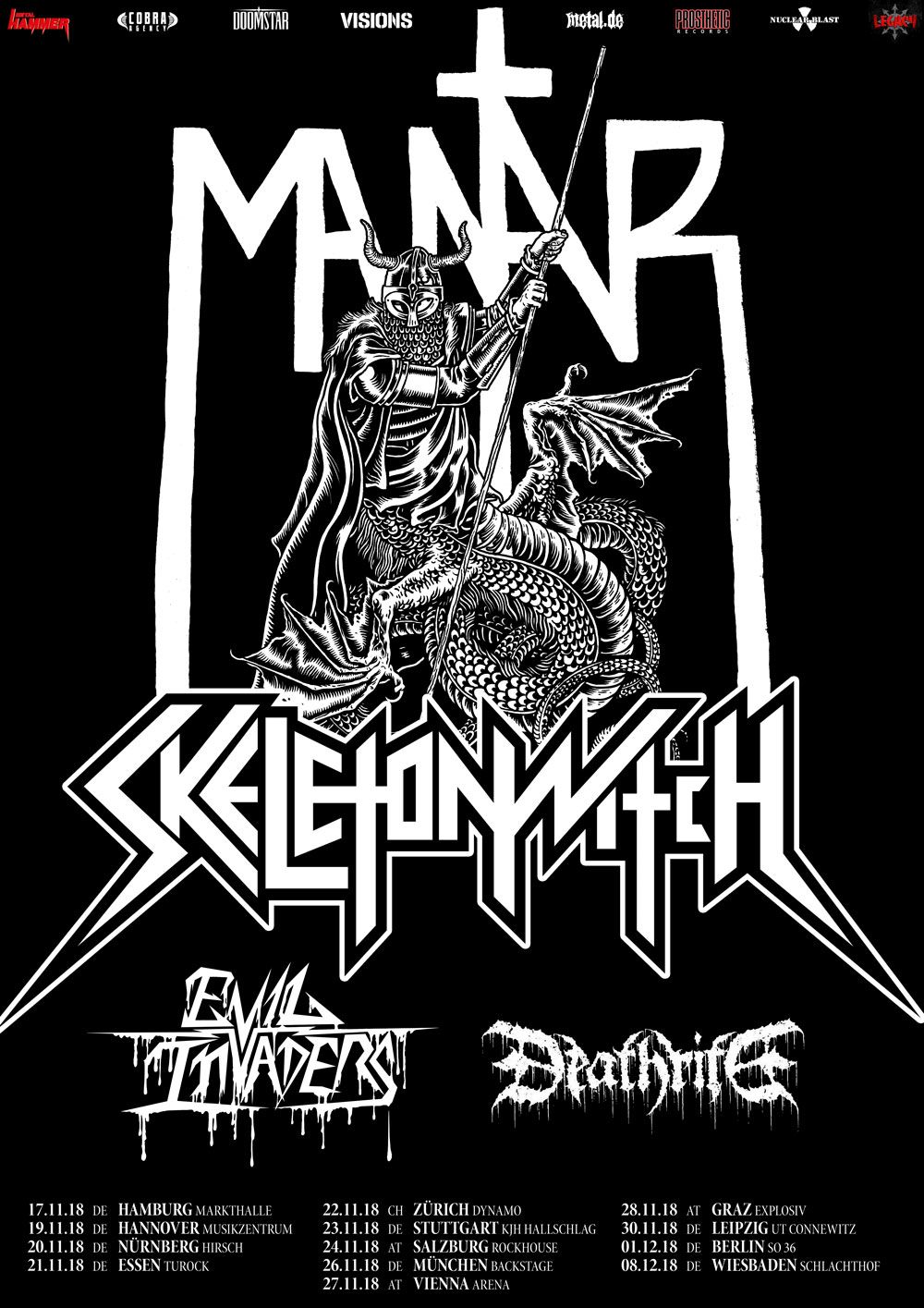 Mantar, Skeletonwitch, Evil Invaders in Deathrite skupaj na evropski turneji