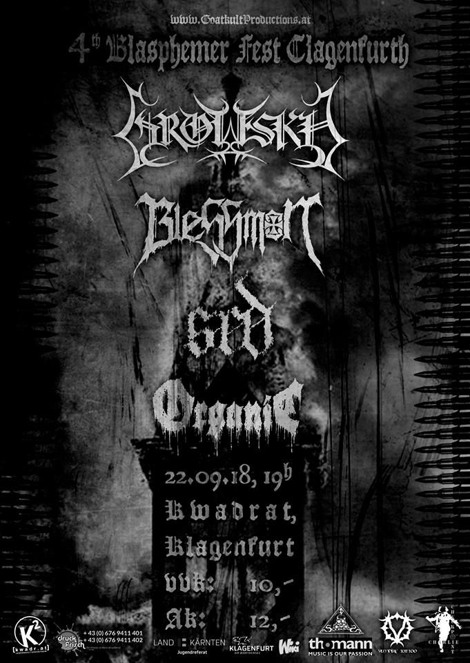 Znana časovnica za Blasphemer Fest Clagenfurth IV