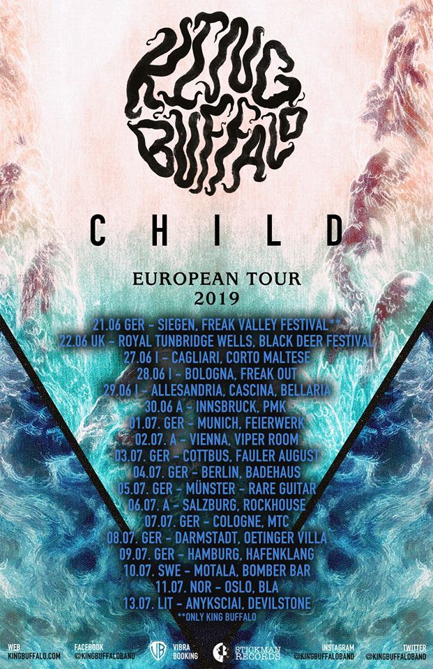 King Buffalo in Child poleti na evropski turneji