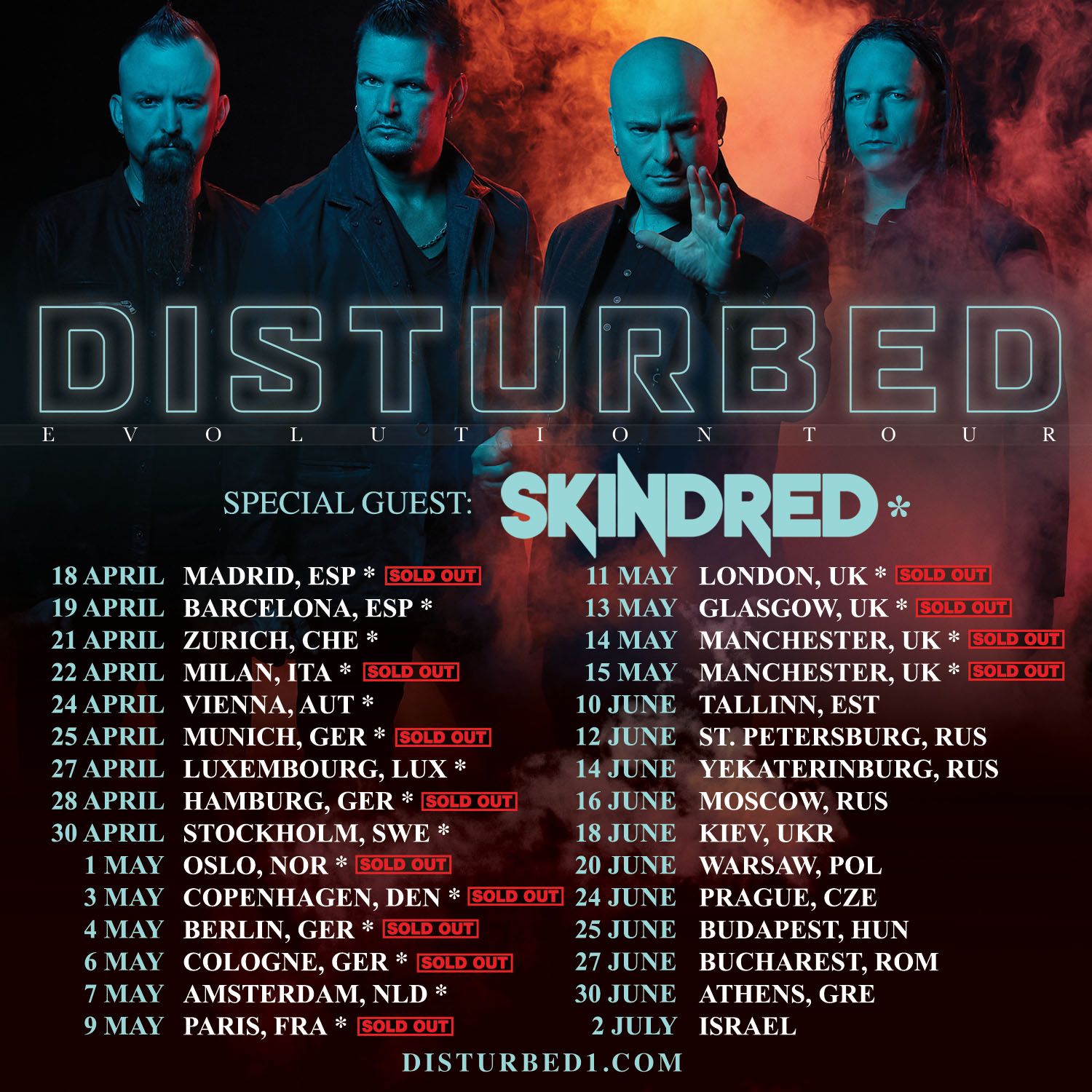 Disturbed, Skindred