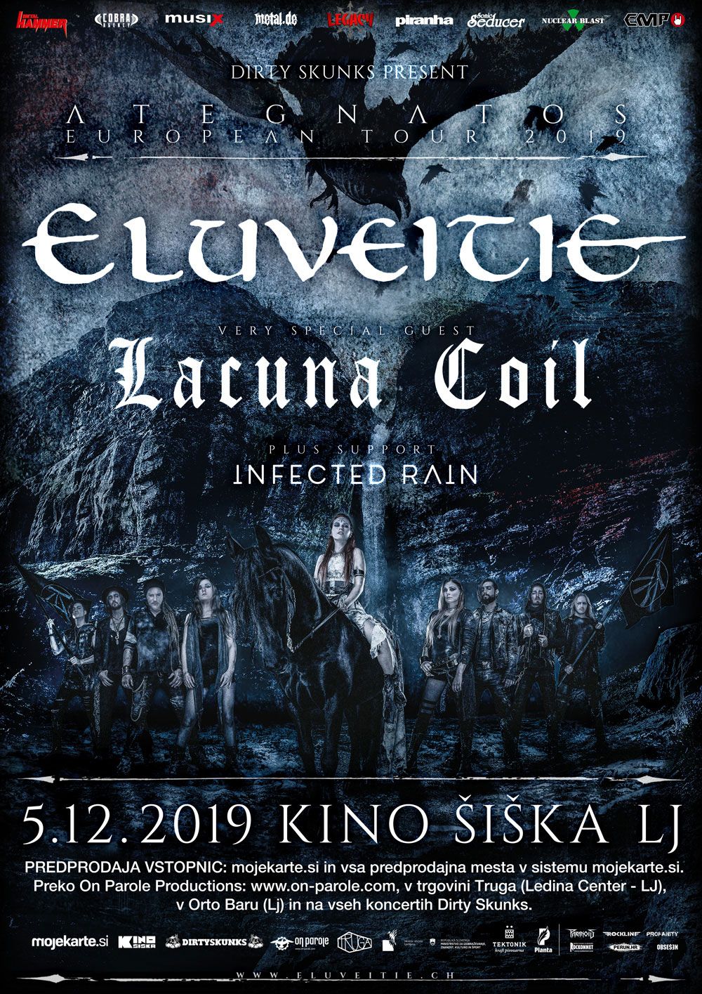 Eluveitie, Lacuna Coil, Infected Rain