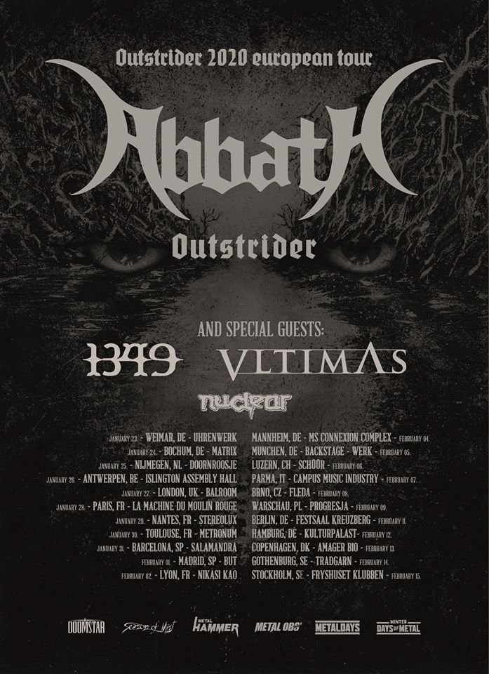 Abbath evropsko turnejo Outstrider 2020 okrepili z Nuclear