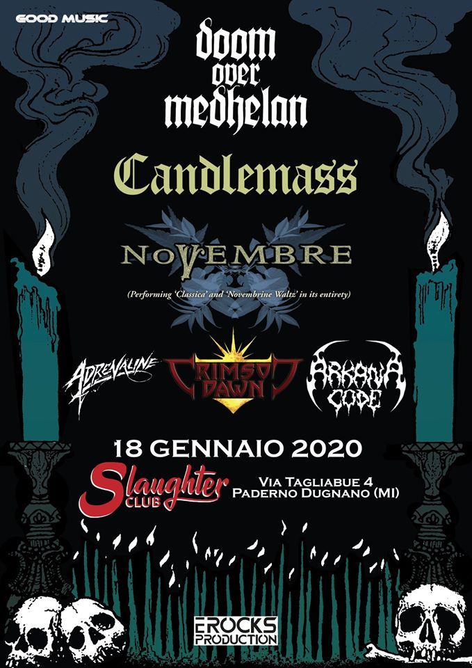 Doom Over Medhelan: Candlemass, Novembre, Adrenaline, Crimson Dawn, Arkana Code