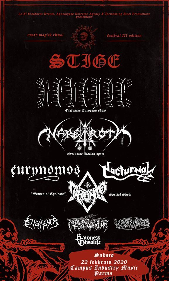 Stige Fest III: Revenge, Nargaroth, Nocturnal, Caronte, Eurynomos, Blasphemer, Necromutilator, Necrobode, Rawness Obsolete
