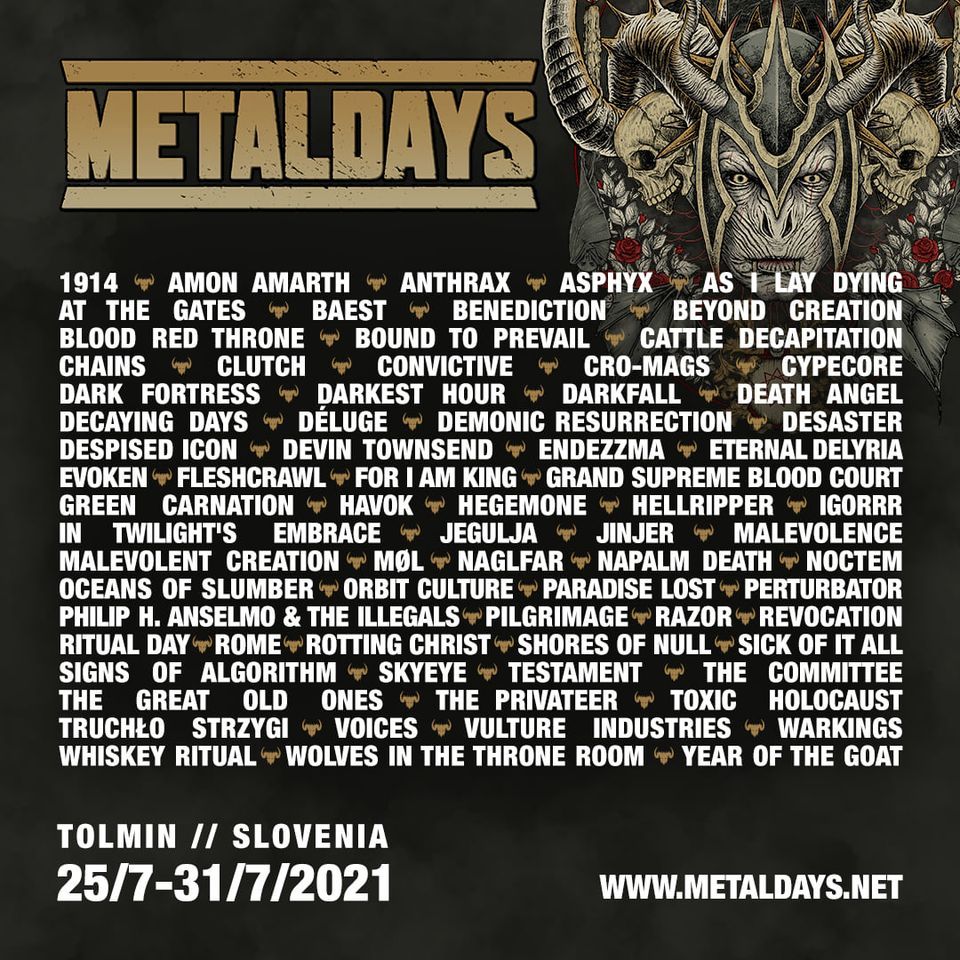 Znane so zadnje potrditve za Metaldays 2021