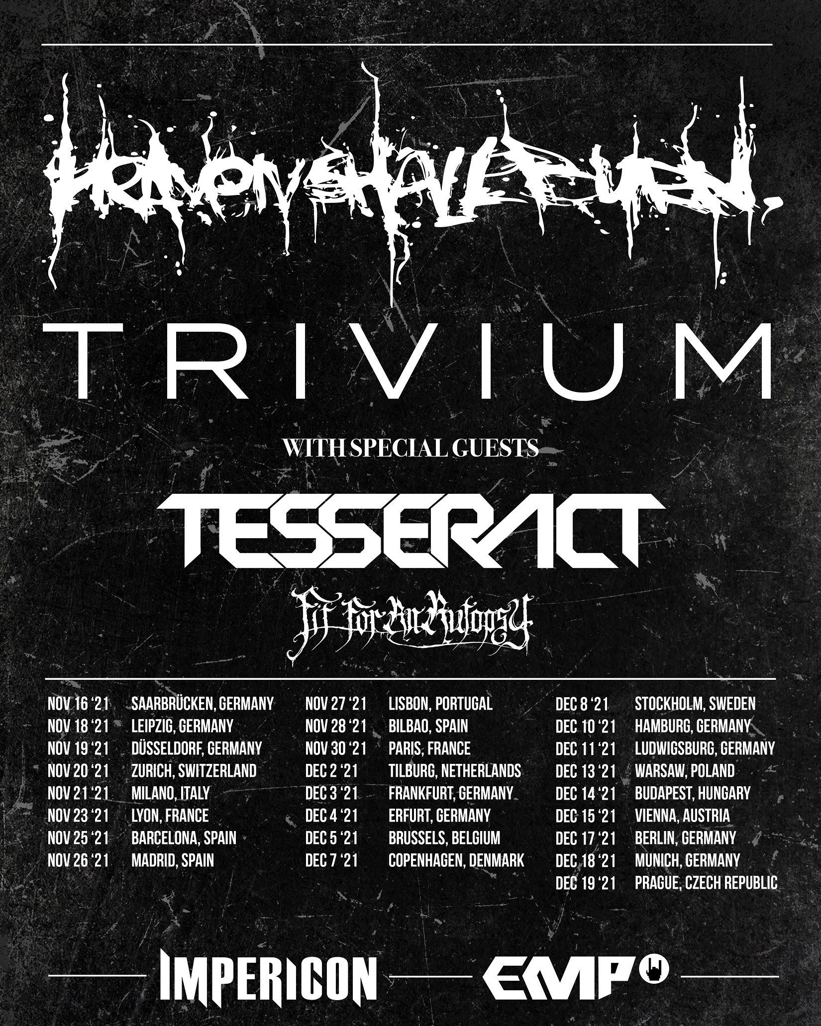 Heaven Shall Burn napovedali evropsko turnejo