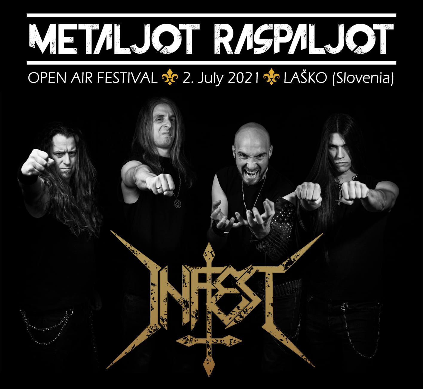 Zamenjava med nastopajočimi na festivalu Metaljot Raspaljot