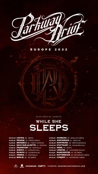 Parkway Drive se odpravljajo na evropsko turnejo