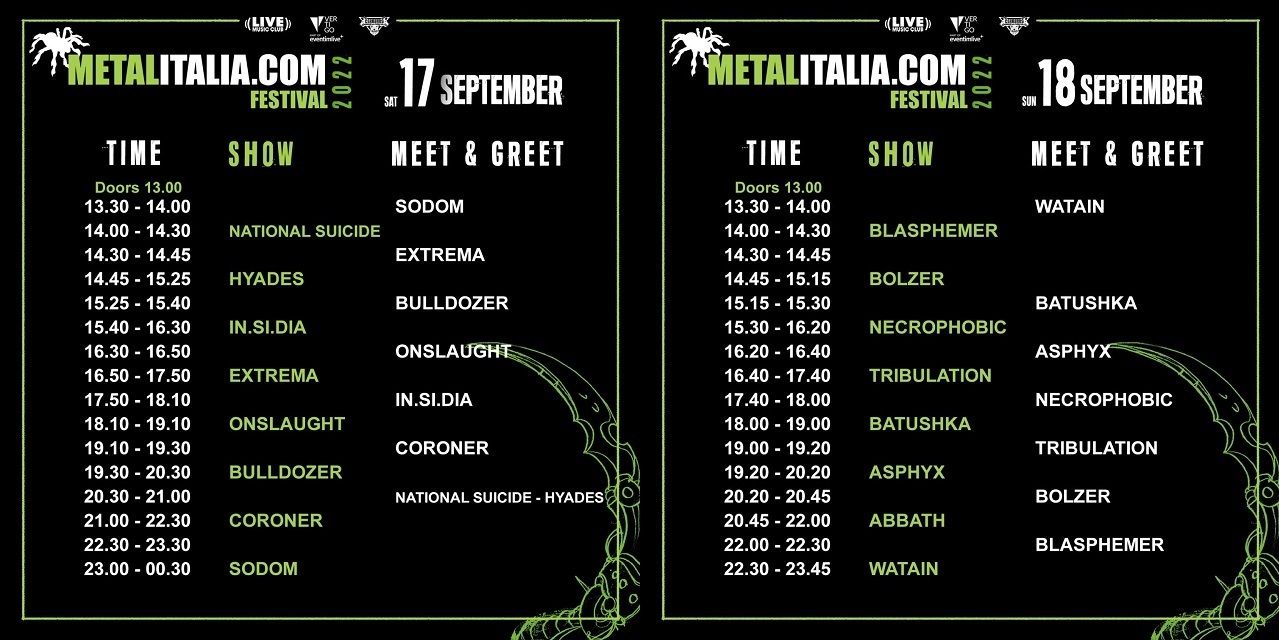 Znana časovnica za Metalitalia.com Festival 2022