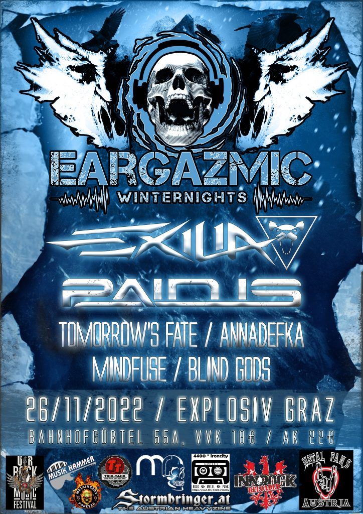 Eargazmic Winternights Festival: Exilia, Pain Is, Tomorrow’s Fate, Mindfuse, Anadefka, Blindgods