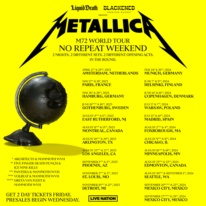 Metallica napovedujejo turnejo