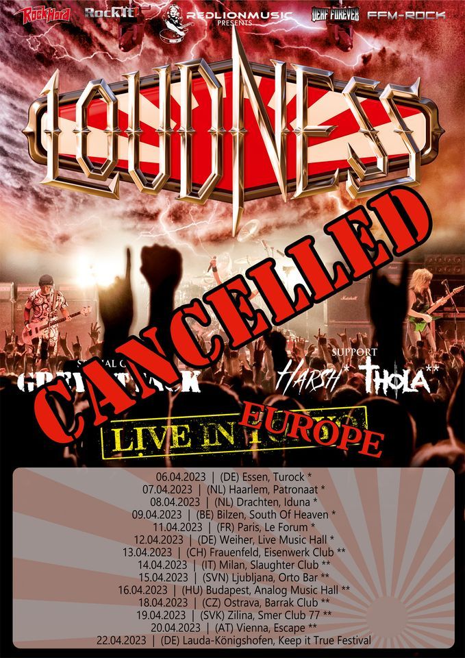 Koncert Loudness, Grey Attack, Thola je odpovedan!