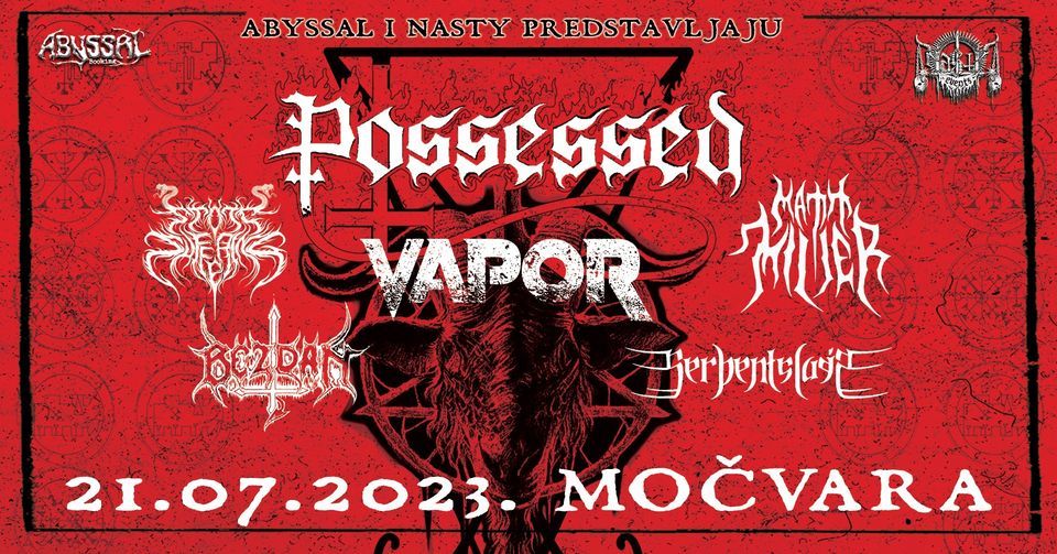 Znana časovnica jutrišnjega koncerta Possessed v Zagrebu