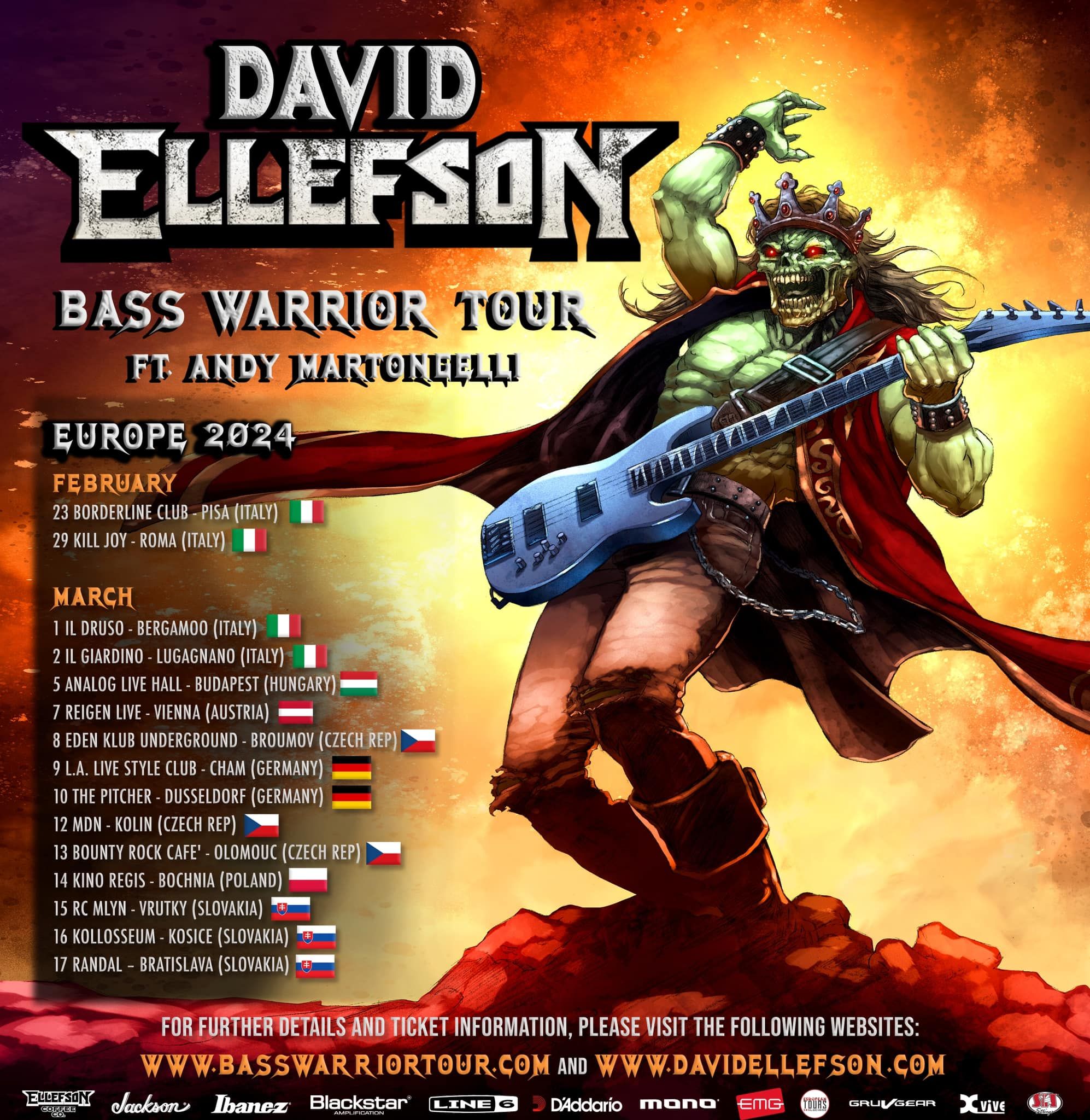 David Ellefson napoveduje evropsko turnejo Bass Warrior Tour 2024