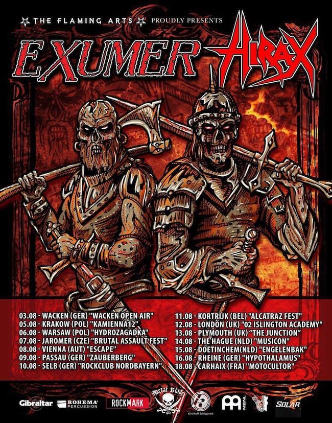 Exumer in Hirax avgusta skupaj na headlinersko turnejo