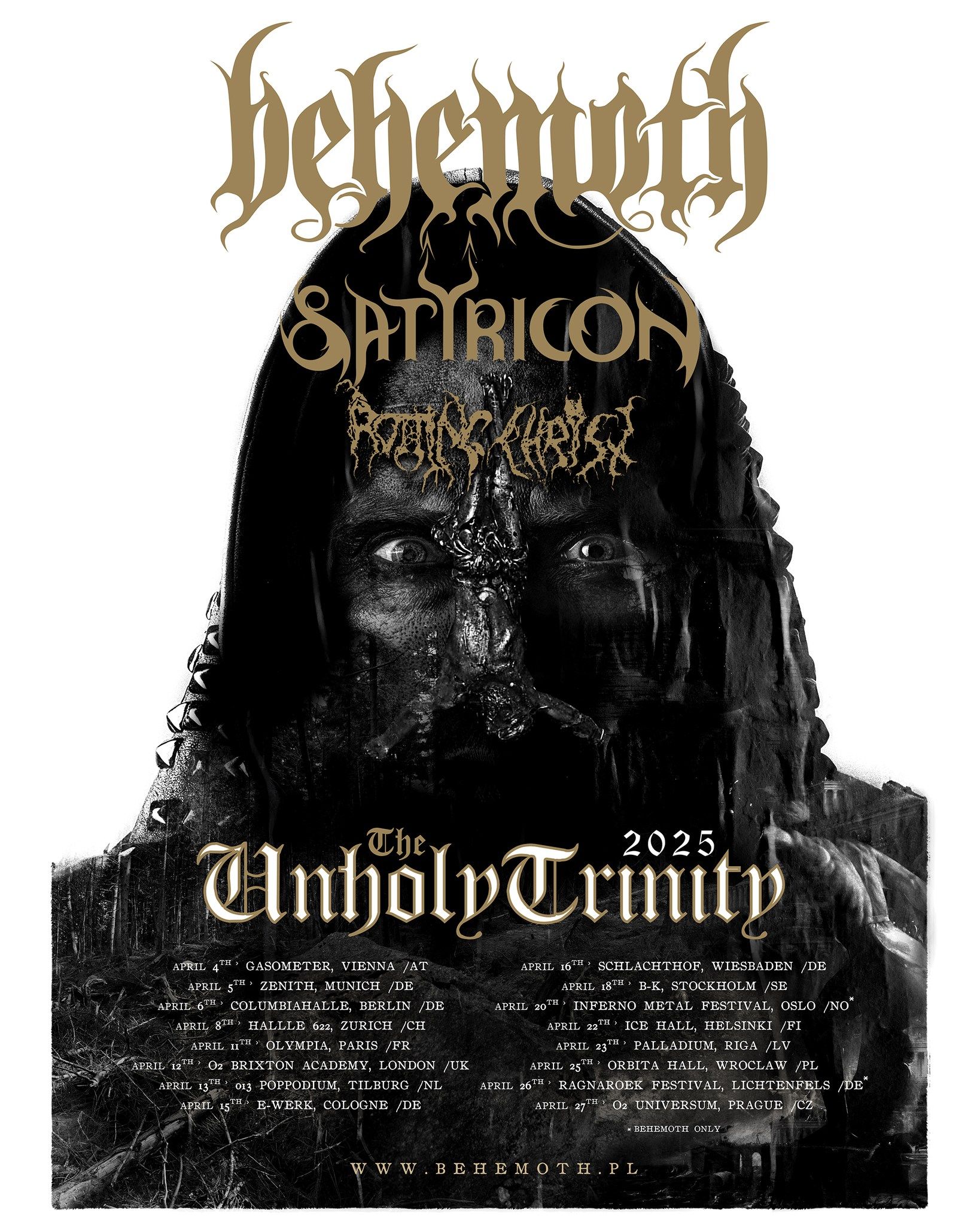 Aprila bo na pohodu Nesveta trojica: Rotting Christ, Behemoth in Satyricon