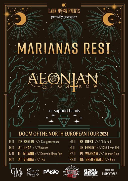 Aeonian Sorrow in Marianas Rest novembra na krajšo turnejo po Evropi
