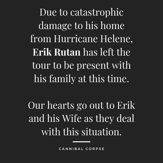 Erik Rutan ne bo nastopil s Cannibal Corpse v Ljubljani!