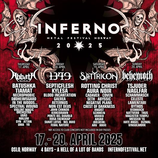 Znan je dnevni razpored za Inferno Metal Festival 2025