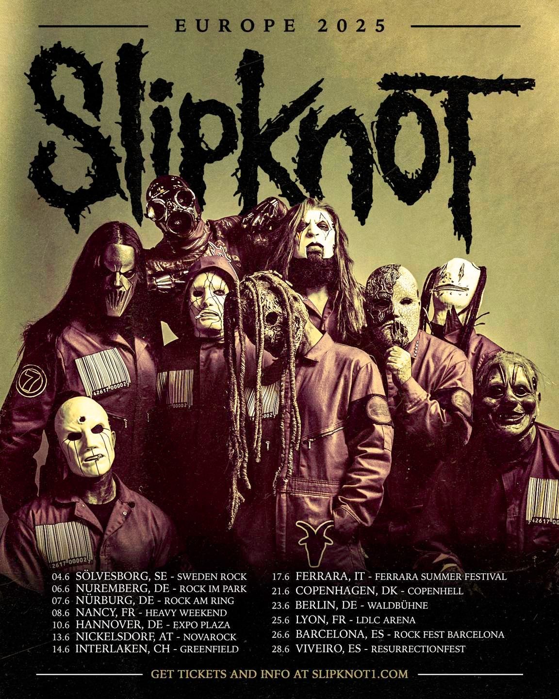 Slipknot poleti prihajajo v Evropo