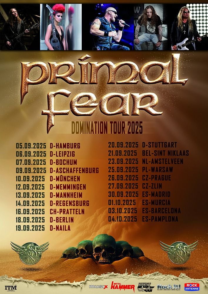 Primal Fear septembra naslednje leto na evropsko turnejo