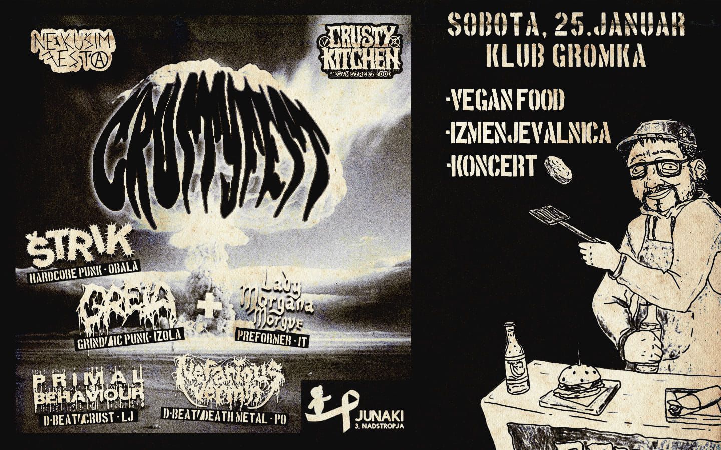 Crustyfest: Primal Behaviour, Štrik, Nefarious Vermin, Greia, Lady Morgana Morgue