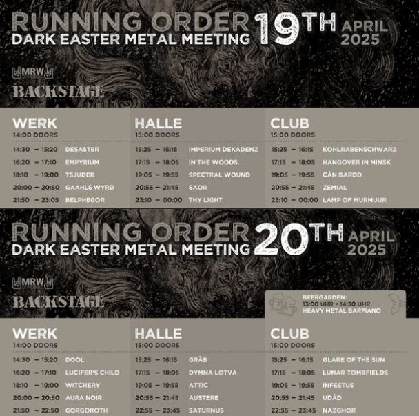 Nove podrobnosti o Dark Easter Metal Meetingu 2025