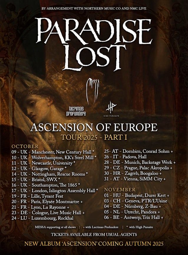 Paradise Lost jeseni na evropsko turnejo