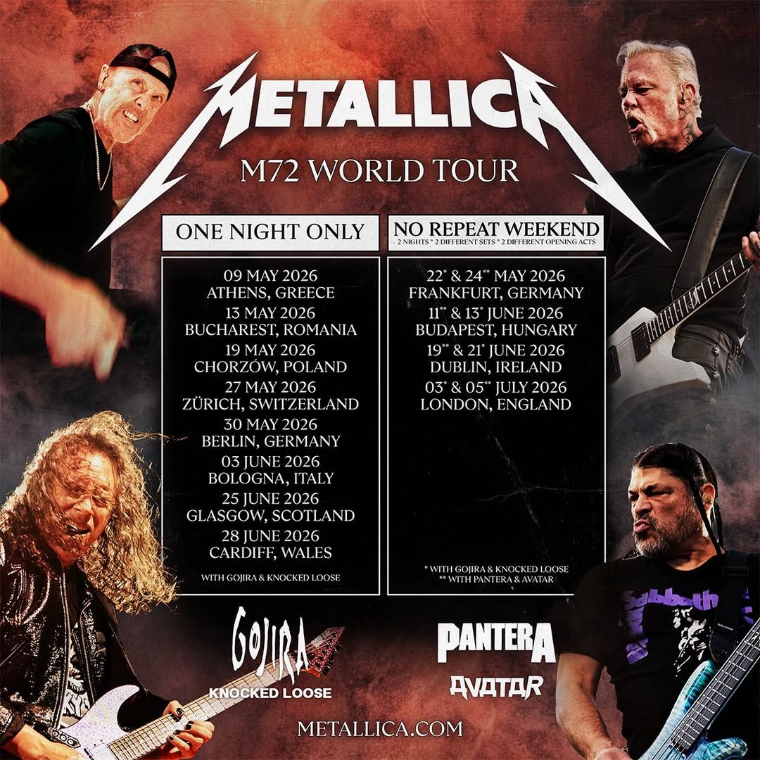 Metallica naslednje leto znova v Evropi!